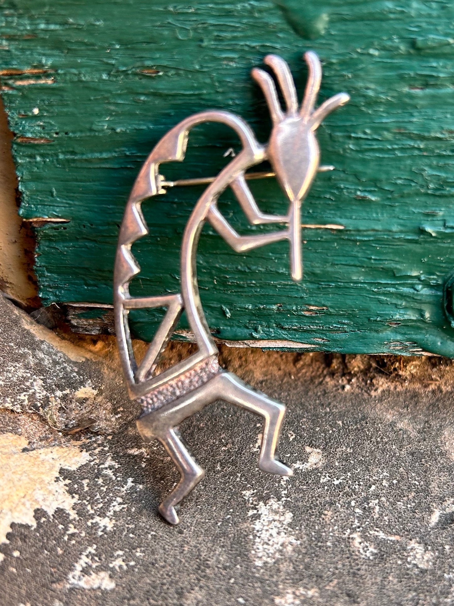 Vintage Sterling Silver Kokopelli Brooch Pin