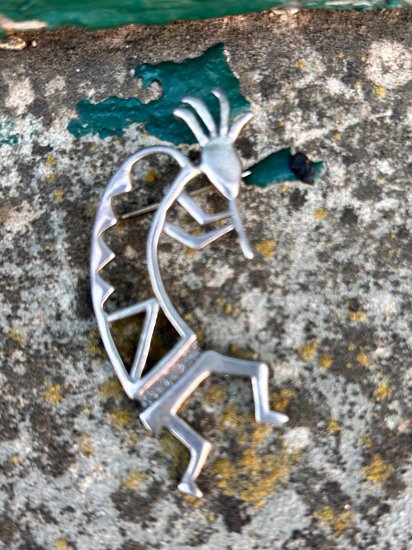 Vintage Sterling Silver Kokopelli Brooch Pin