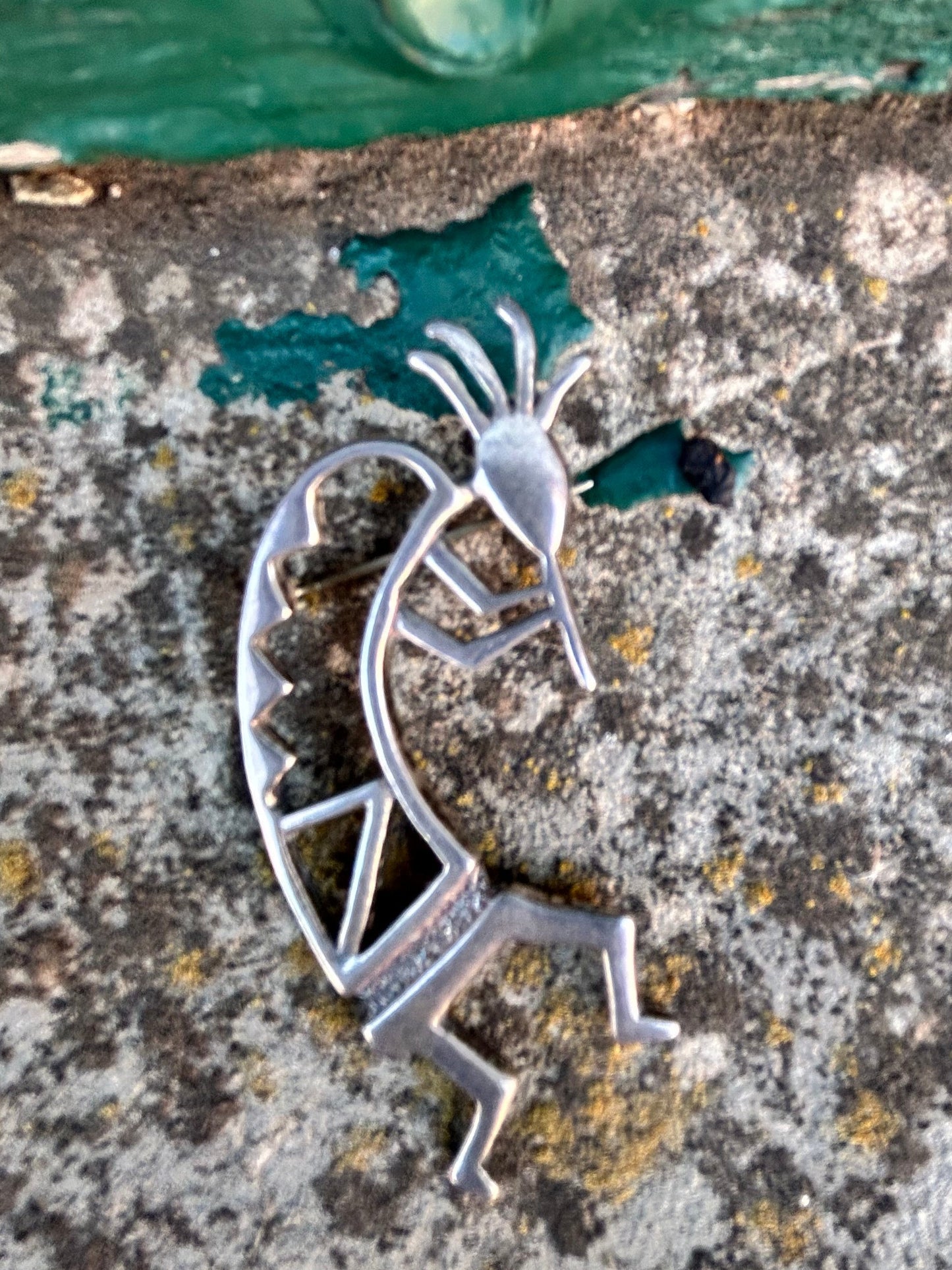 Vintage Sterling Silver Kokopelli Brooch Pin