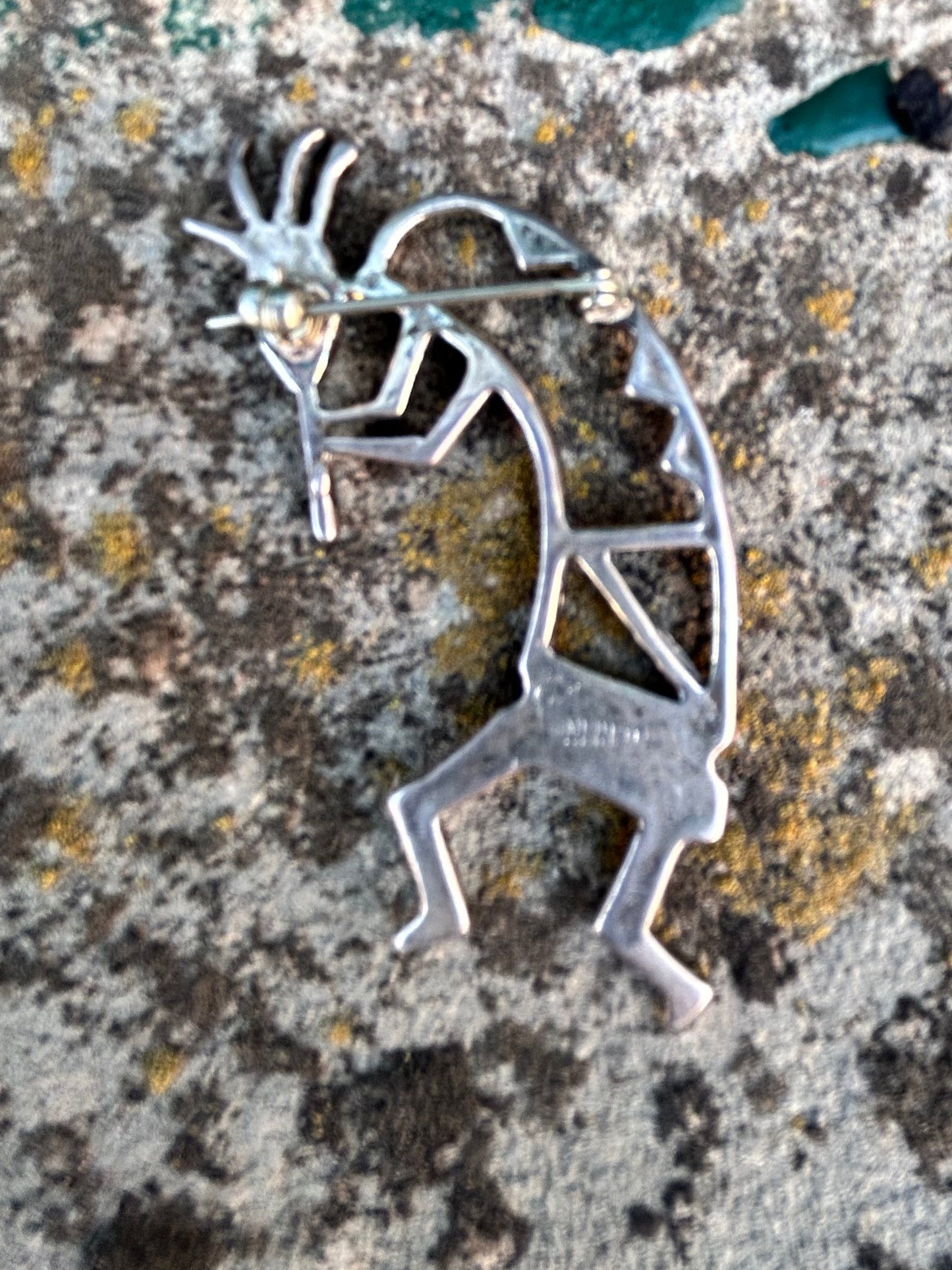 Vintage Sterling Silver Kokopelli Brooch Pin