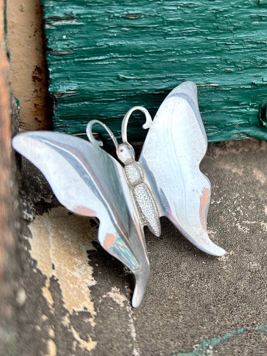 Vintage Sterling Silver Butterfly Brooch / Pendant