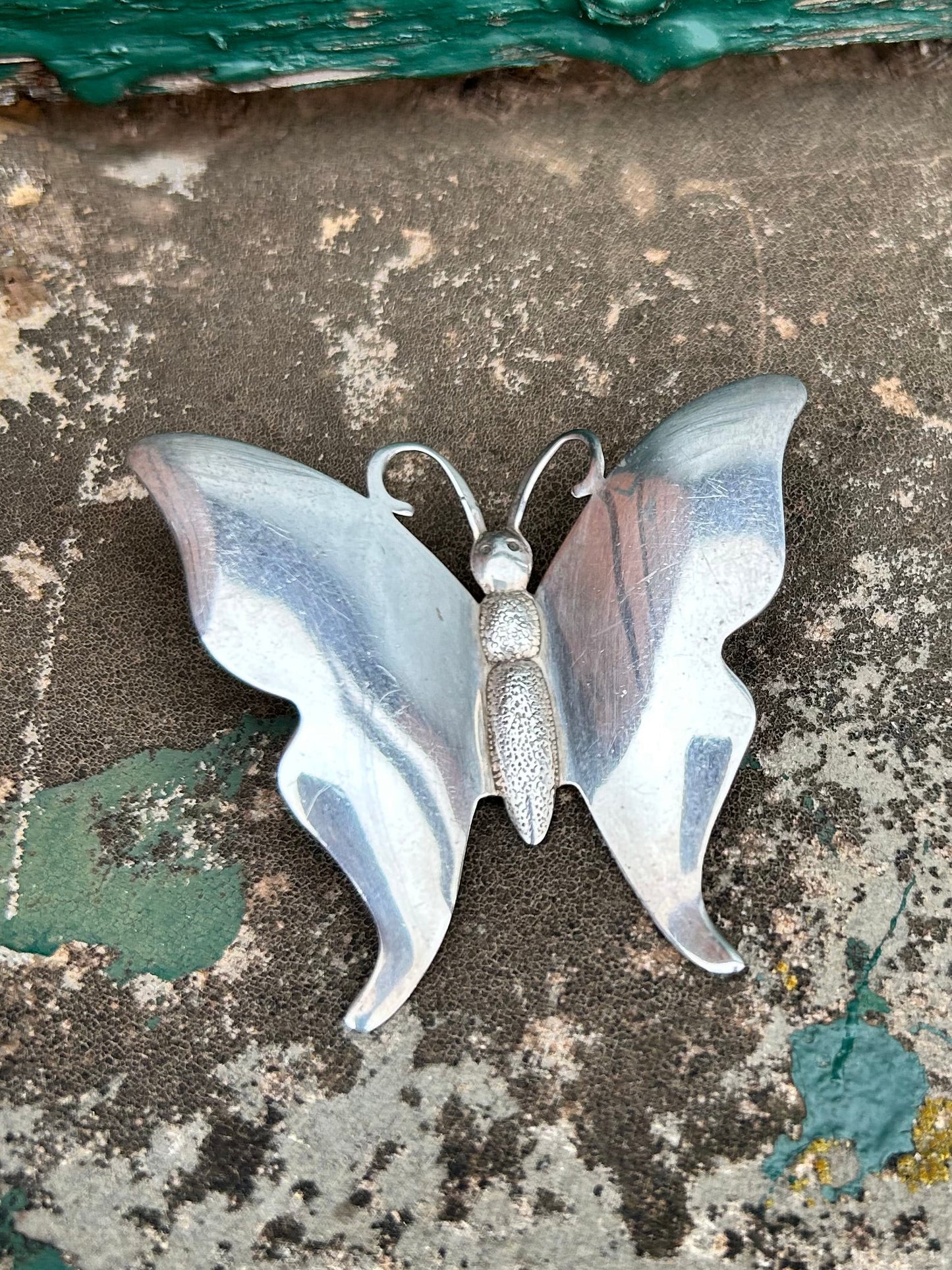 Vintage Sterling Silver Butterfly Brooch / Pendant