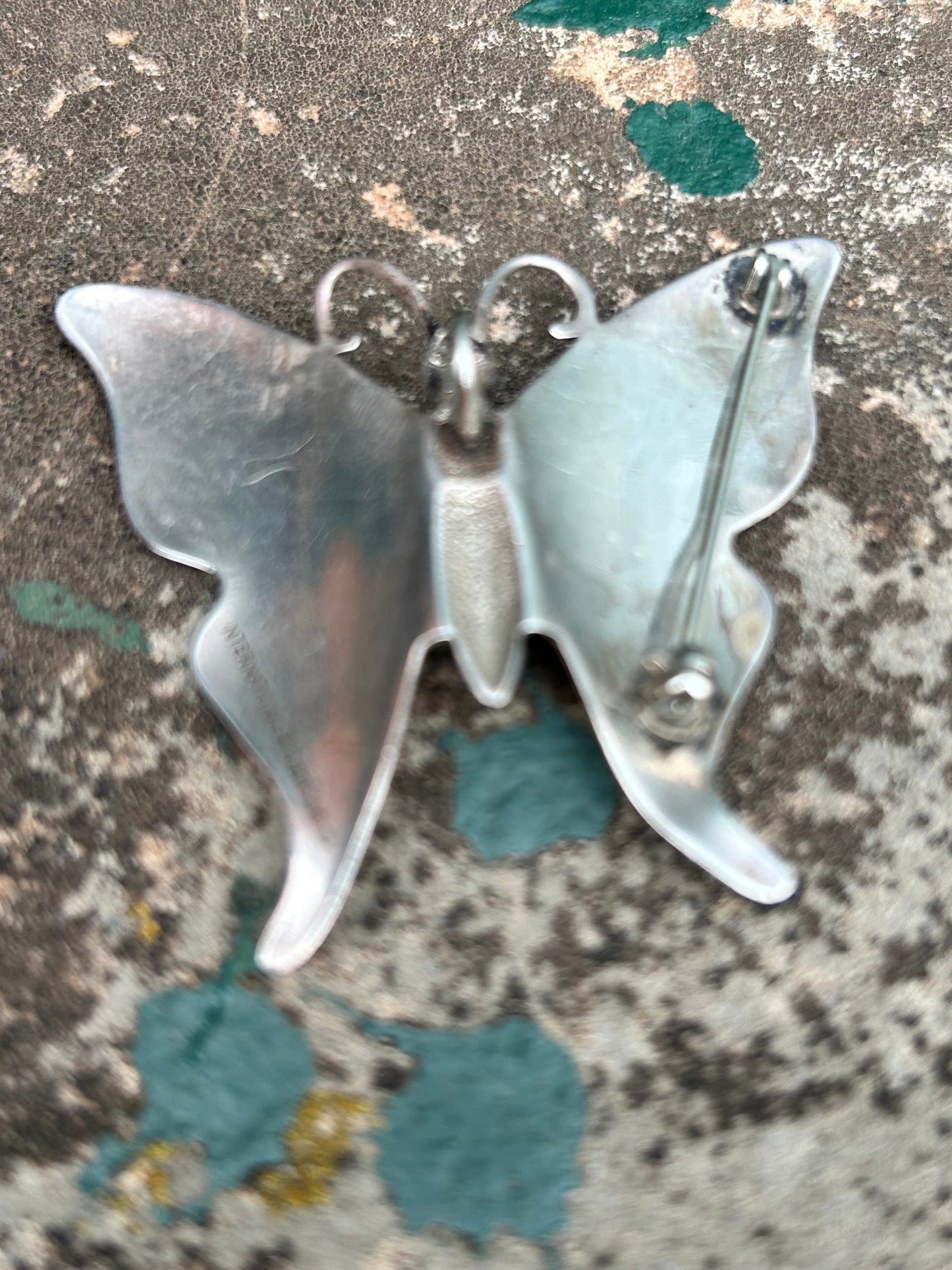 Vintage Sterling Silver Butterfly Brooch / Pendant