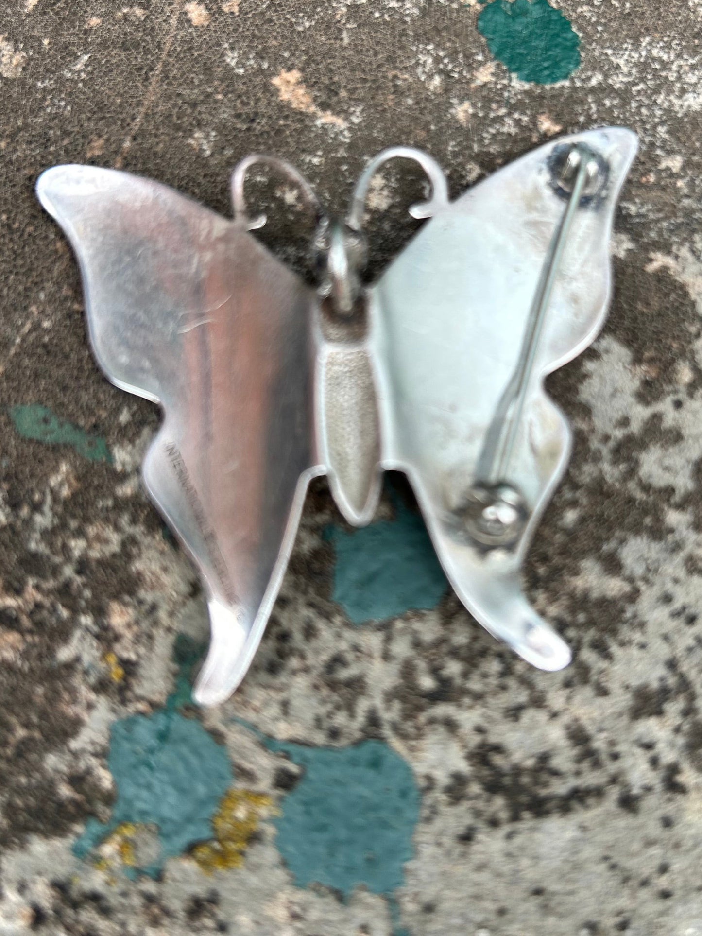 Vintage Sterling Silver Butterfly Brooch / Pendant